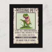 Tレックスディーノおもしろいペット恐竜のジョーク ポストカード (正面)