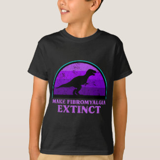 Tレックスディーノメイク線維筋痛消滅認識度トッド Tシャツ