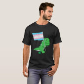 Tレックストランスジェンダープライドおもしろい国旗Dino Saur Lgbt Tシャツ (正面フル)
