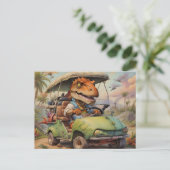 Tレックスドライビンググリーンゴルフカート ポストカード (スタンド正面)