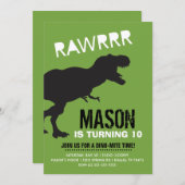 Tレックスバースデーパーティ招待状 招待状 (正面/裏面)