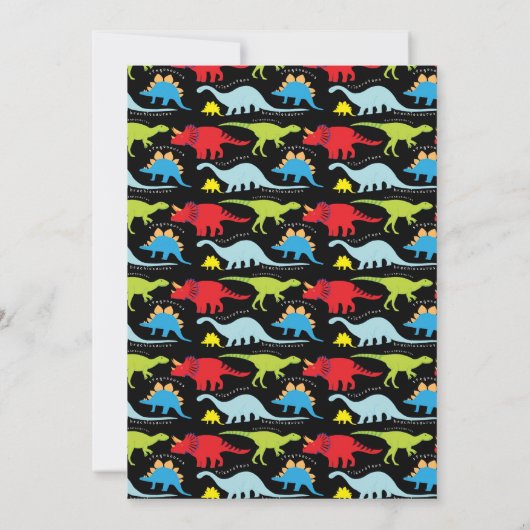 Tレックスバースデーパーティ招待状 招待状 (裏面)