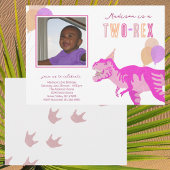 Tレックスピンク写真2レックスかわいい2回目の誕生日パーティー 招待状