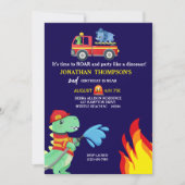 Tレックスファイアマン2nd誕生日パーティの招待状 招待状 (正面)