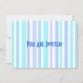 Tレックスブルーデュオラズプレヒストリック誕生日RAWR 招待状 (裏面)