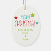 Tレックスホリデーライツキッズクリスマス セラミックオーナメント (裏面)