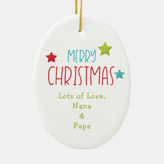 Tレックスホリデーライツキッズクリスマス セラミックオーナメント (裏面)