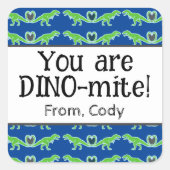 Tレックスボーイズ恐竜バレンタインデー スクエアシール (正面)