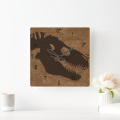 Tレックスボーンブラウン スクエア壁時計 (ホーム)