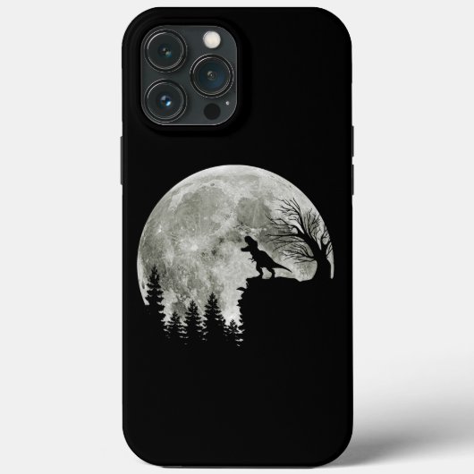 Tレックスマウンテンムーンライトハロウィンに立つ Case-Mate iPhoneケース (裏面)