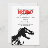 Tレックスミニマル誕生日パーティーへの招待 招待状 (正面)