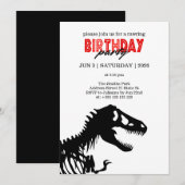 Tレックスミニマル誕生日パーティーへの招待 招待状 (正面/裏面)