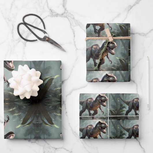 Tレックスラッピング紙フラットシートセット3 ラッピングペーパーシート (正面)