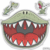 Tレックス口キッズアニメ シール (正面)