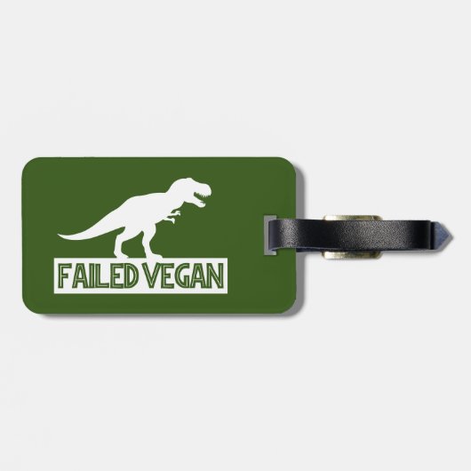 Tレックス失敗ビーガン ラゲッジタグ (裏面横)