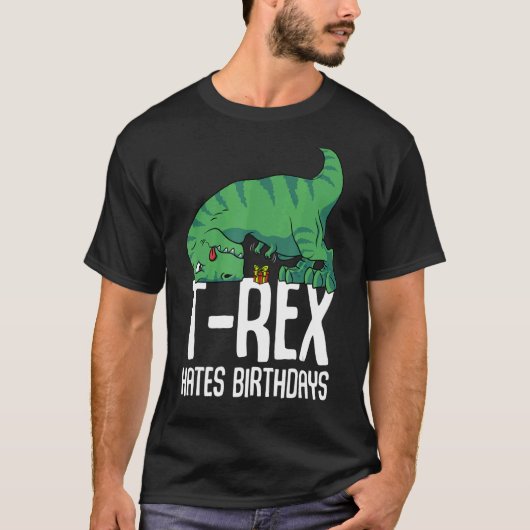 Tレックス嫌い誕生日ショートアームズディノTRex Tシャツ (正面)