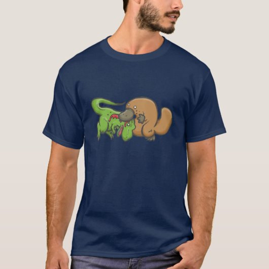 Tレックス対Platypus Tシャツ (正面)