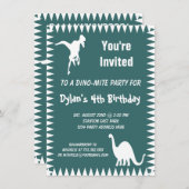 Tレックス恐カッコいい竜バースデーパーティ招待状 招待状 (正面/裏面)