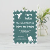 Tレックス恐カッコいい竜バースデーパーティ招待状 招待状 (スタンド正面)