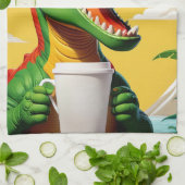 Tレックス恐竜おもしろい キッチンタオル (折り畳み)