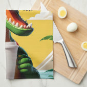 Tレックス恐竜おもしろい キッチンタオル (四つ折り)