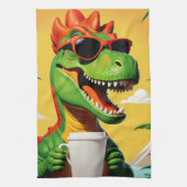 Tレックス恐竜おもしろい キッチンタオル (縦)