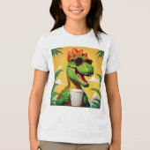 Tレックス恐竜おもしろい トライブレンドTシャツ (正面)