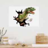 Tレックス恐竜の壁壁画ポスターキッズルーム ポスター (キッチン)