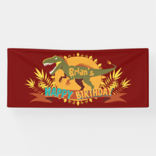 tレックス恐竜の子供の誕生日旗 横断幕