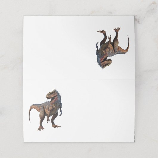 Tレックス恐竜の折り畳み座席表 プレイスカード (外部開封)