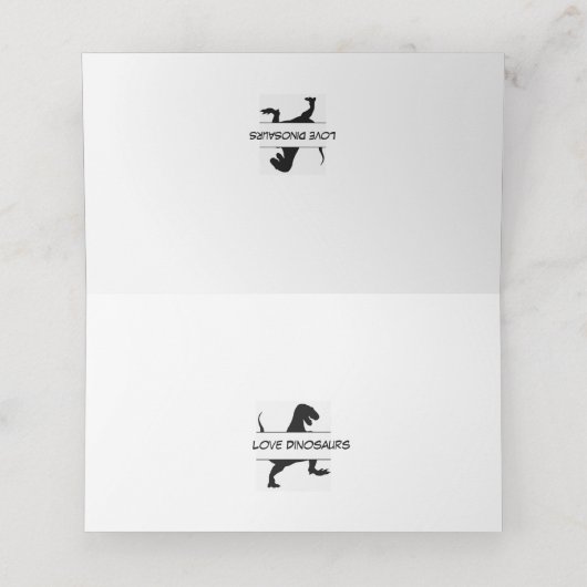 Tレックス恐竜の折り畳み座席表 プレイスカード (内部開封)