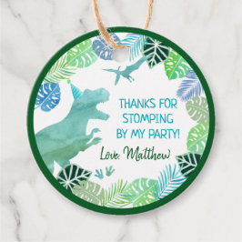 Tレックス恐竜の緑誕生日ありがとう フェイバータグ