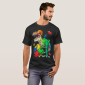 Tレックス恐竜の自閉症意識パズル作品のギフト Tシャツ (正面フル)