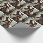 Tレックス恐竜はパットが大好き。 ラッピングペーパー (角)