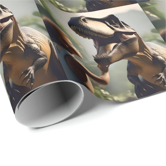 Tレックス恐竜はパットが大好き。 ラッピングペーパー (ロールコーナー)