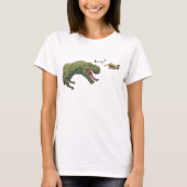 Tレックス恐竜は女性のティラノサウルスのシャツをブープ Tシャツ (正面)