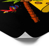 Tレックス恐竜エイリアン奪取おもしろいUFO ポスター (角)