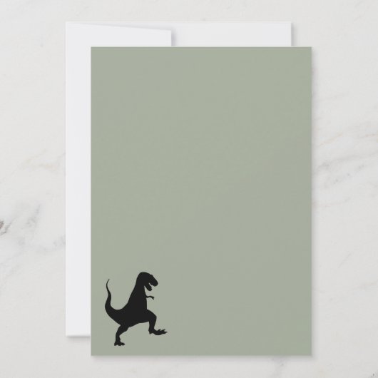 Tレックス恐竜オレンジバースデーパーティーの招待状 招待状 (裏面)