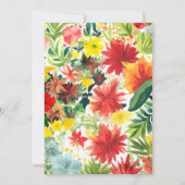 Tレックス恐竜カラフルフローラガールズ誕生日 招待状 (裏面)