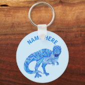Tレックス恐竜カラフル先史時代の動物カスタム キーホルダー (正面)