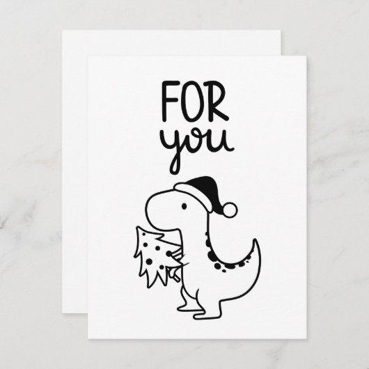 Tレックス恐竜クリスマスカード シーズンカード (正面/裏面)