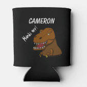 Tレックス恐竜クーラーボックスパーソナライズされた名子供 缶クーラー (裏面)