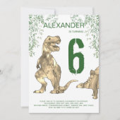 Tレックス恐竜ジャングル第6回バースデーパーティー 招待状 (正面)