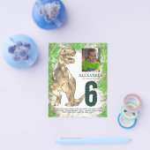 Tレックス恐竜ジャングル誕生日パーティー写真バジェット チラシ (シングル)