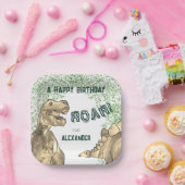 Tレックス恐竜ジャングル誕生日パーティー ペーパープレート (パーティー)