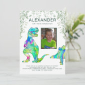 Tレックス恐竜ジャングル誕生日パーティー 招待状 (スタンド正面)