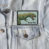 Tレックス恐竜ティラノサウルス食べ物を与え私！ボタンピン 缶バッジ (インサイチュ)