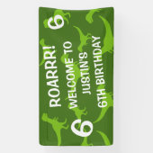 Tレックス恐竜テーマバースデーパーティー歓迎バナー 横断幕 (縦)