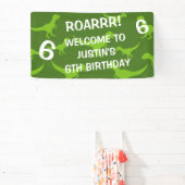 Tレックス恐竜テーマバースデーパーティー歓迎バナー 横断幕 (インサイチュ)