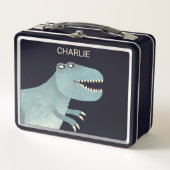 Tレックス恐竜パーソナライズされた メタルランチボックス (正面)